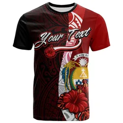 Nauru Polynesian Custom Personalised T-Shirt - Coat Of Arm With Hibiscus