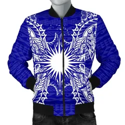 Marshall Islands Polynesian Bomber Jacket Map Blue