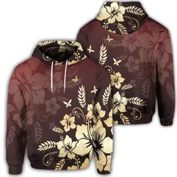 Alohawaii Hoodie - Hawaiian Golden Hibiscus Butterfly Polynesian Hoodie - AH - JR