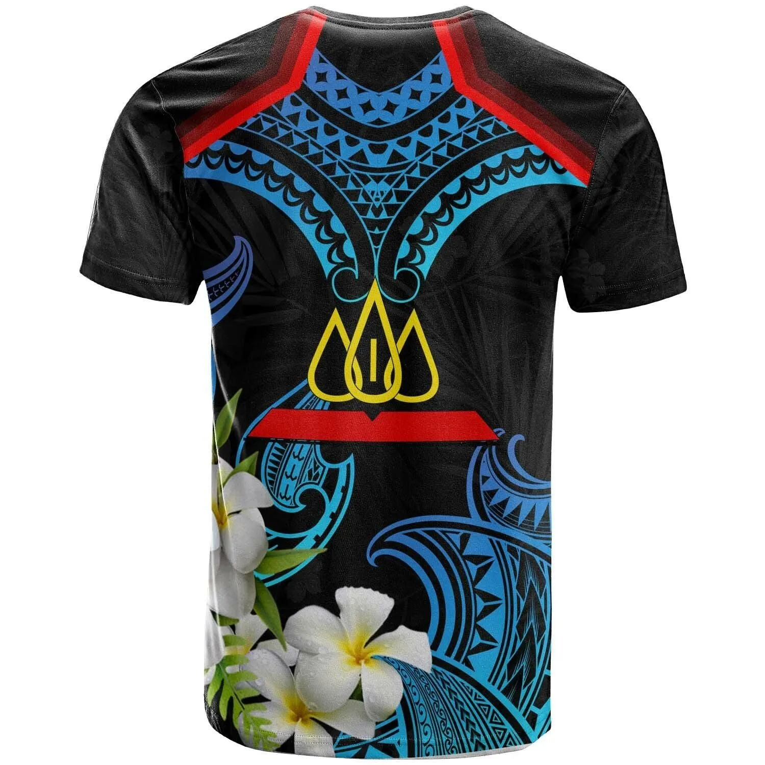 Tonga Polynesian T-shirt - Lavengamalie College with Polynesian Patterns and Plumeria Flower T-shirt LT10