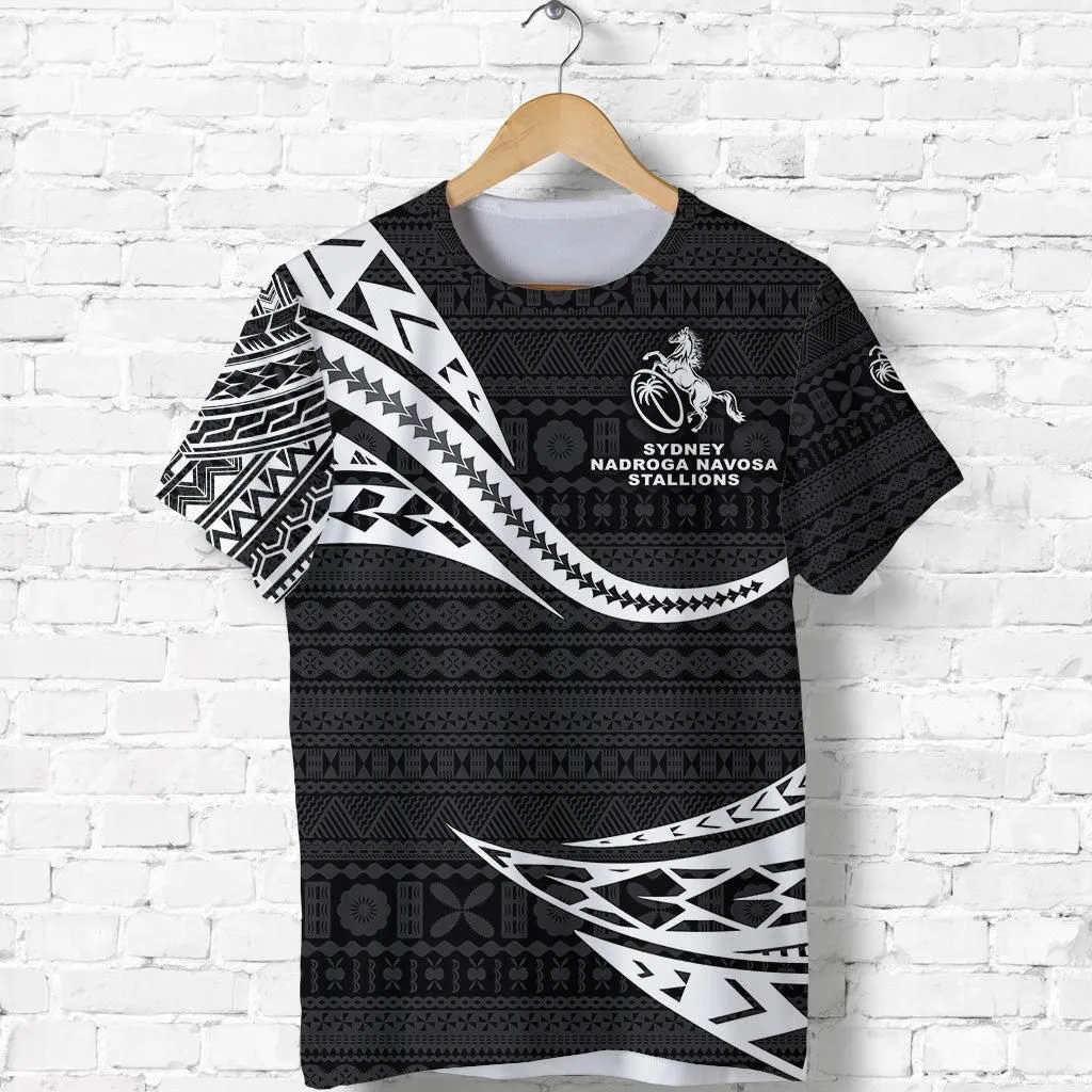 Fiji Rugby T Shirt Sydney Nadroga Navosa Stallions Unique Version - Black LT8