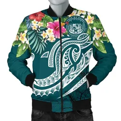 Polynesian Hawaii Mens Bomber Jacket - Summer Plumeria