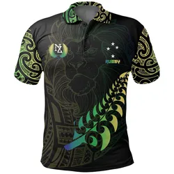 Polynesian Pride Polo Shirt - Lion Rugby Polo Shirt, New Zealand Maori Golf Shirt