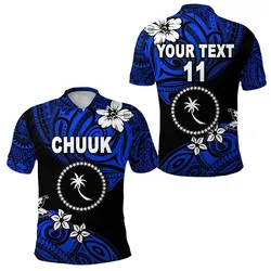 (Custom Personalised) FSM Chuuk Polo Shirt Unique Vibes - Blue LT8