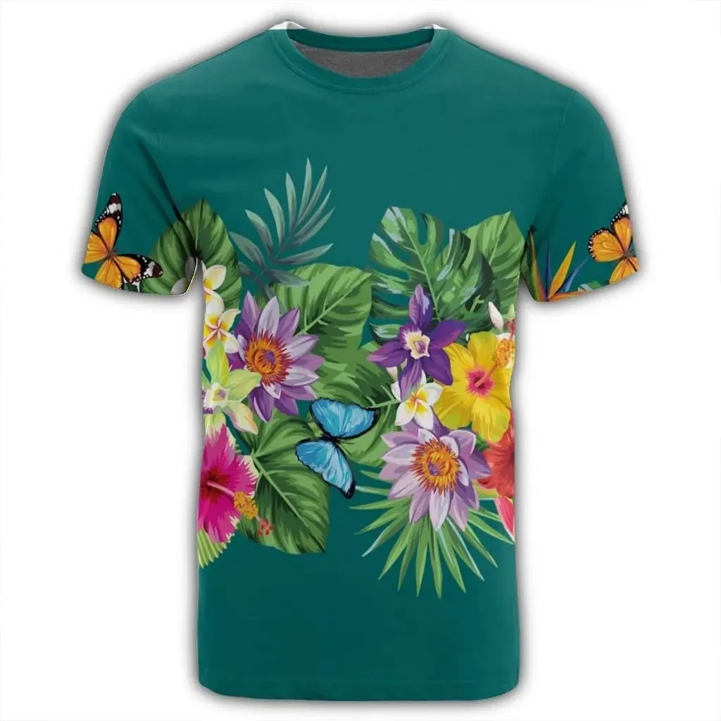 Alohawaii Tee - Hawaiian Tropical Strelitzia Plumeria Orchids Hibiscus Polynesian T-shirt AH - JR