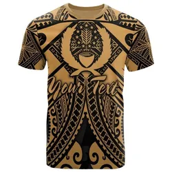 Pohnpei Custom Personalised T shirt - Gold Seal with Polynesian Tattoo