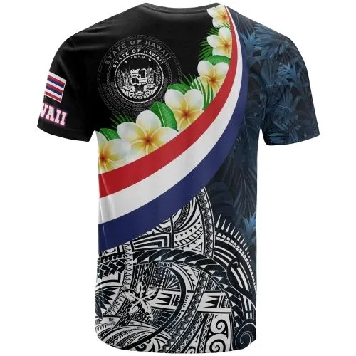 Polynesian Hawaii T shirt - Hawaii Seal With Plumeria Style