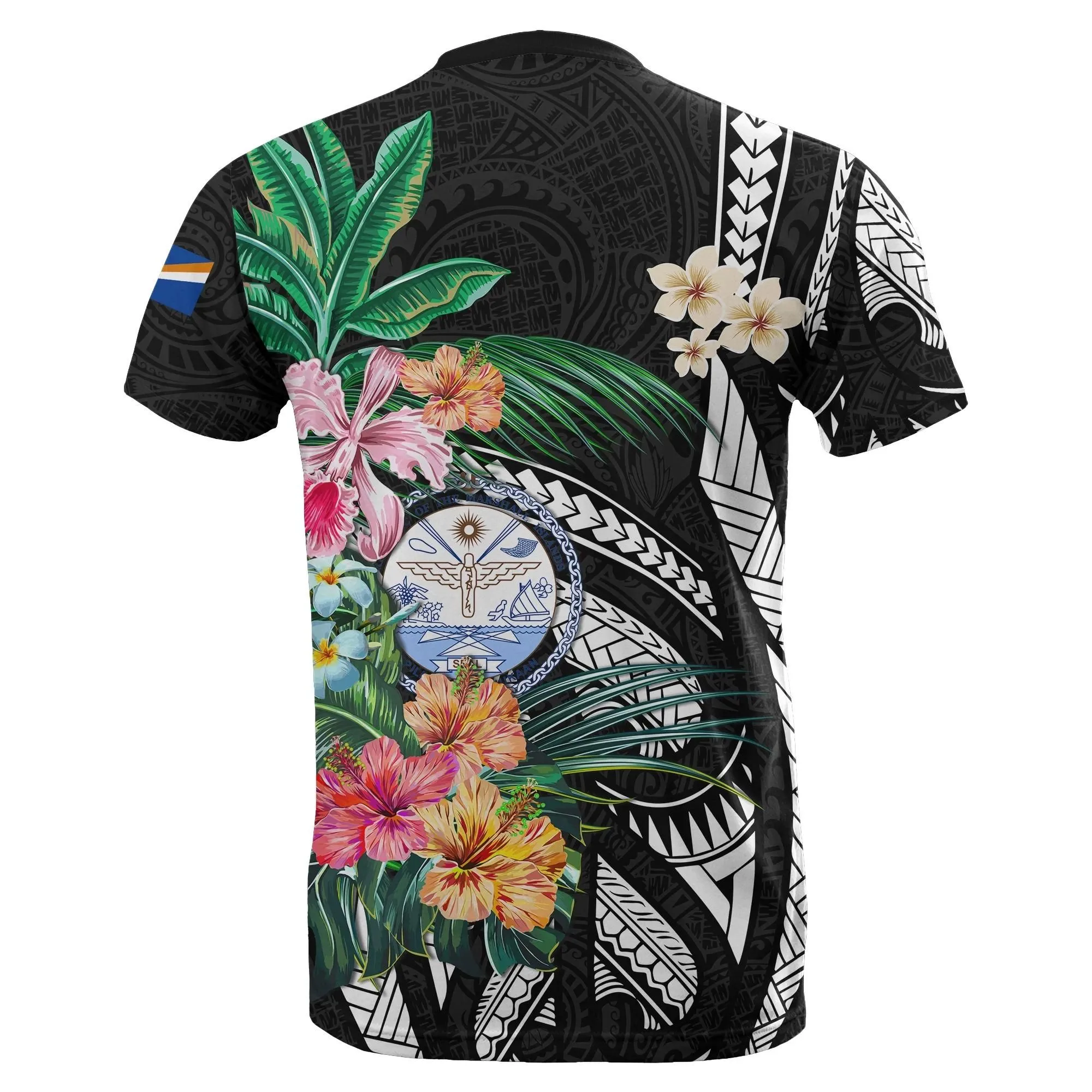 Marshall Islands T-Shirt Polynesian with Hibiscus TH5