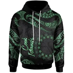 Cook Islands Polynesian Hoodie - Poly Tattoo Green Version