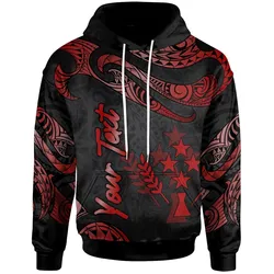 Kosrae Micronesia Custom Personalised Hoodie - Poly Tattoo Red Version