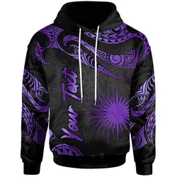 Marshall Islands Polynesian Custom Personalised Hoodie - Poly Tattoo Purple Version