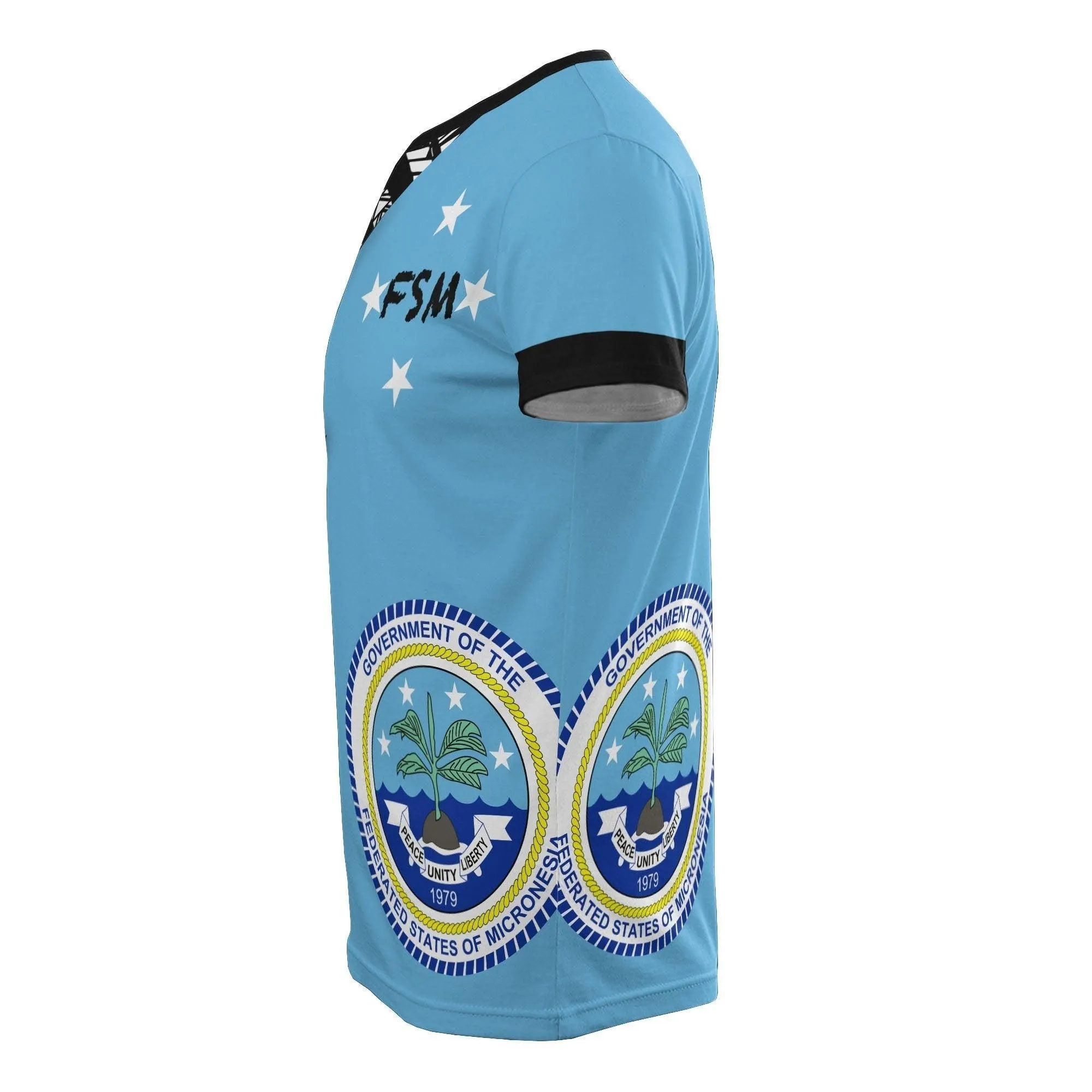 Federated States Of Micronesia Pattern All Over T-Shirt - F S M Flag Seal Polynesian Tattoo