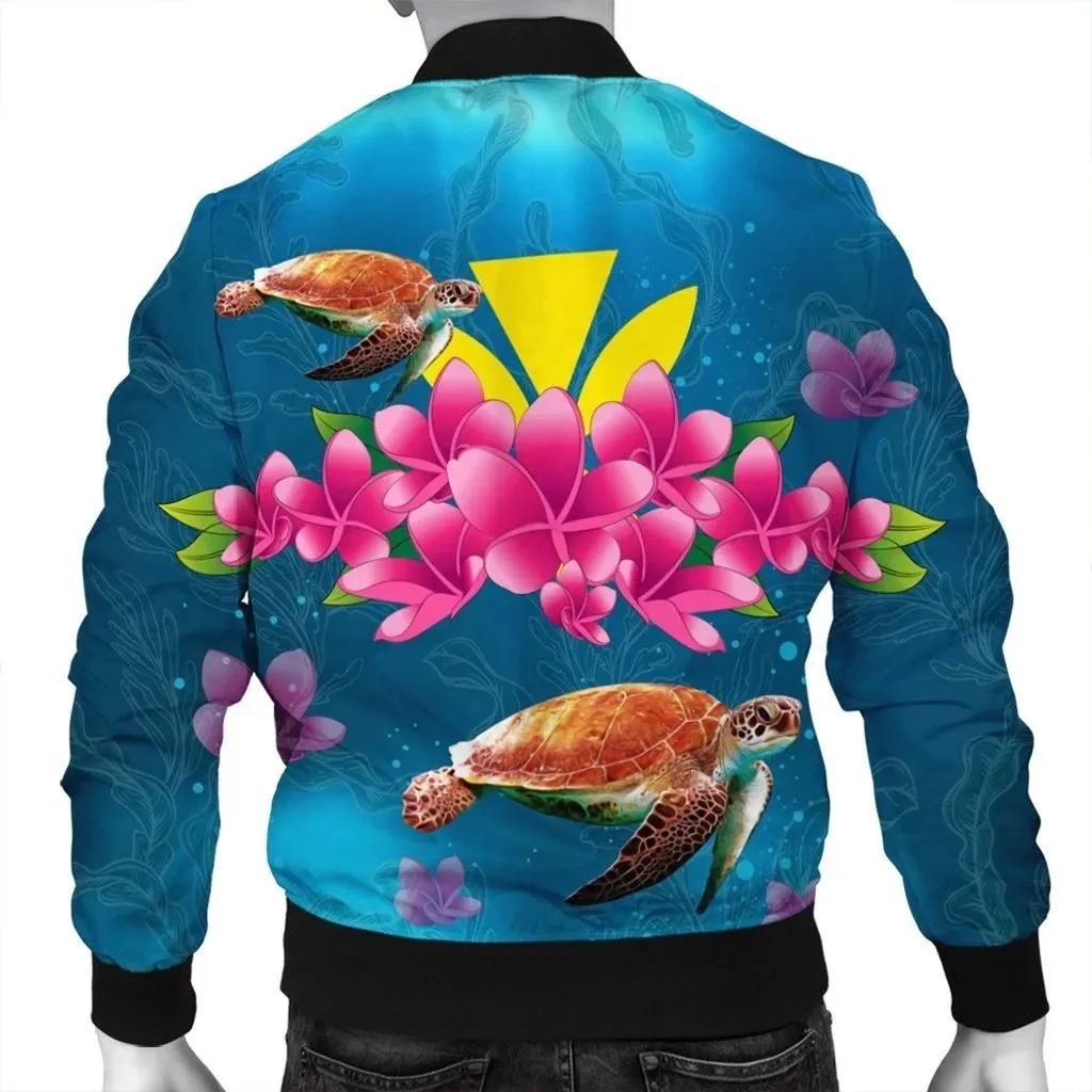 Alohawaii Jacket - Hawaiian Plumeria Kanaka Turtle Sea Polynesian Bomber Jacket - AH - J4R
