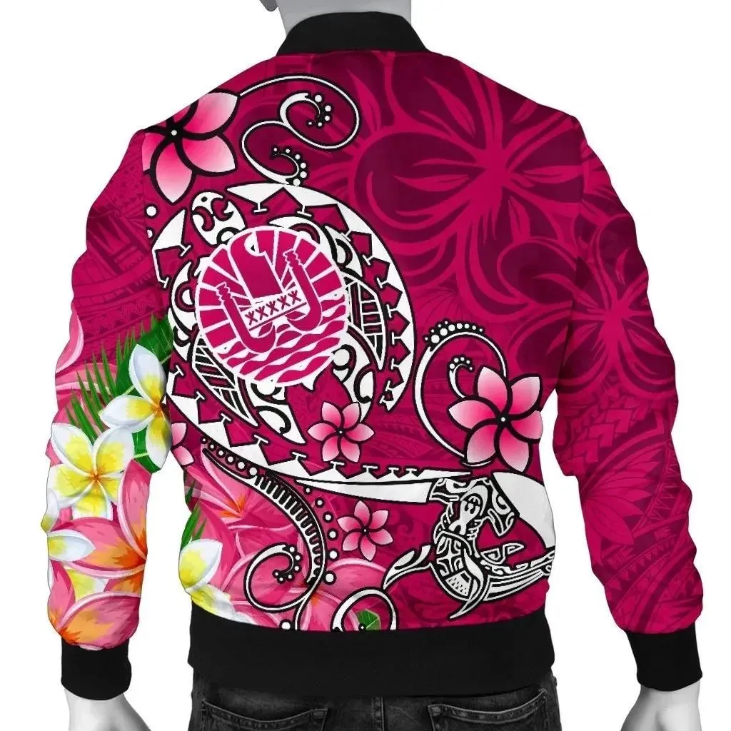FamilyGater Jacket - Bomber Jacket Tahiti - Turtle Plumeria (Pink) - BN18