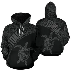 Tonga Hoodie - Tonga Turtle Mermaid Polynesian Tattoo Gray Version