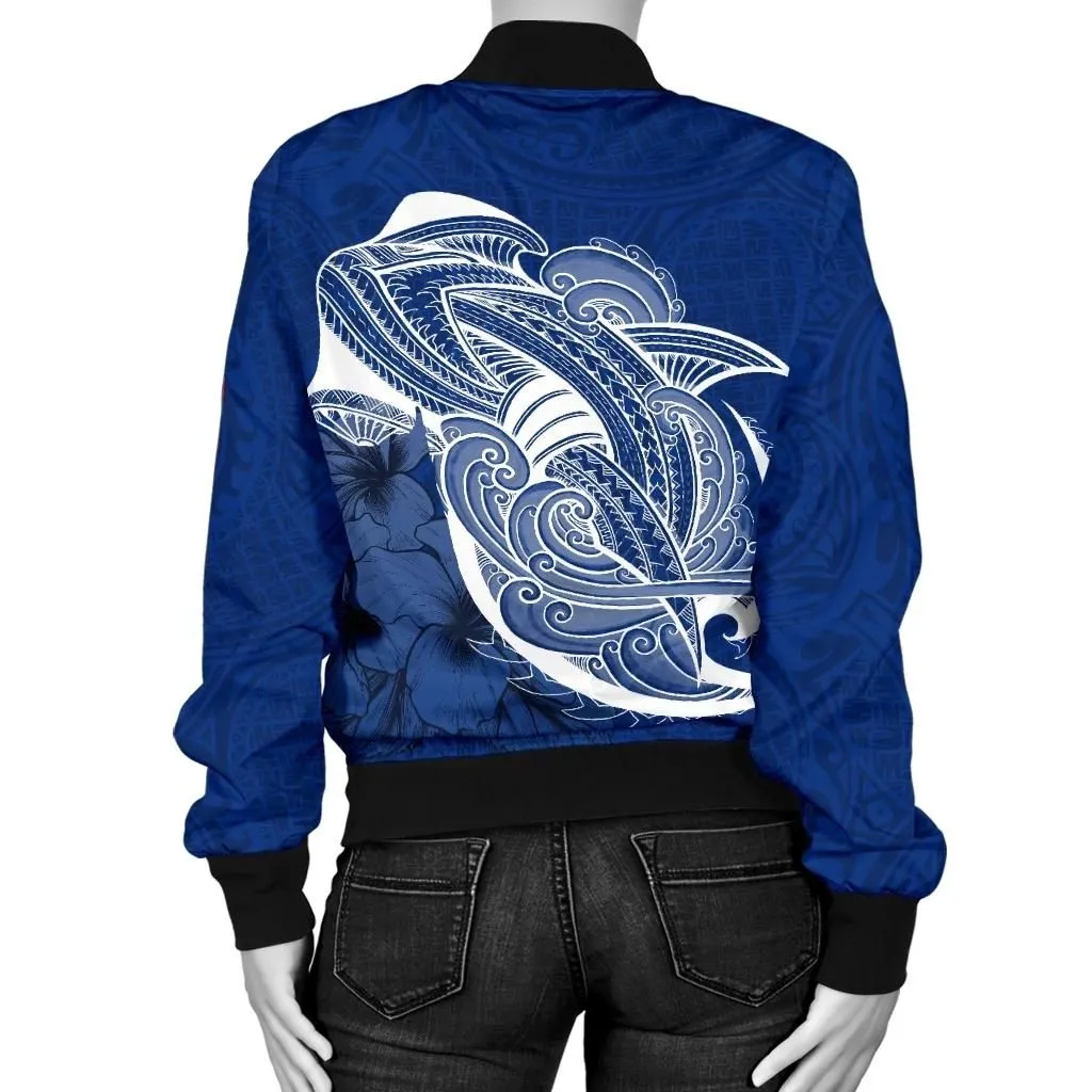 FamilyGaterJacket - Bomber Jacket Guam Shark Coat Of Arms TH4
