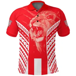 LABASA Football Polo Shirt Strong Lion Of Fiji LT13