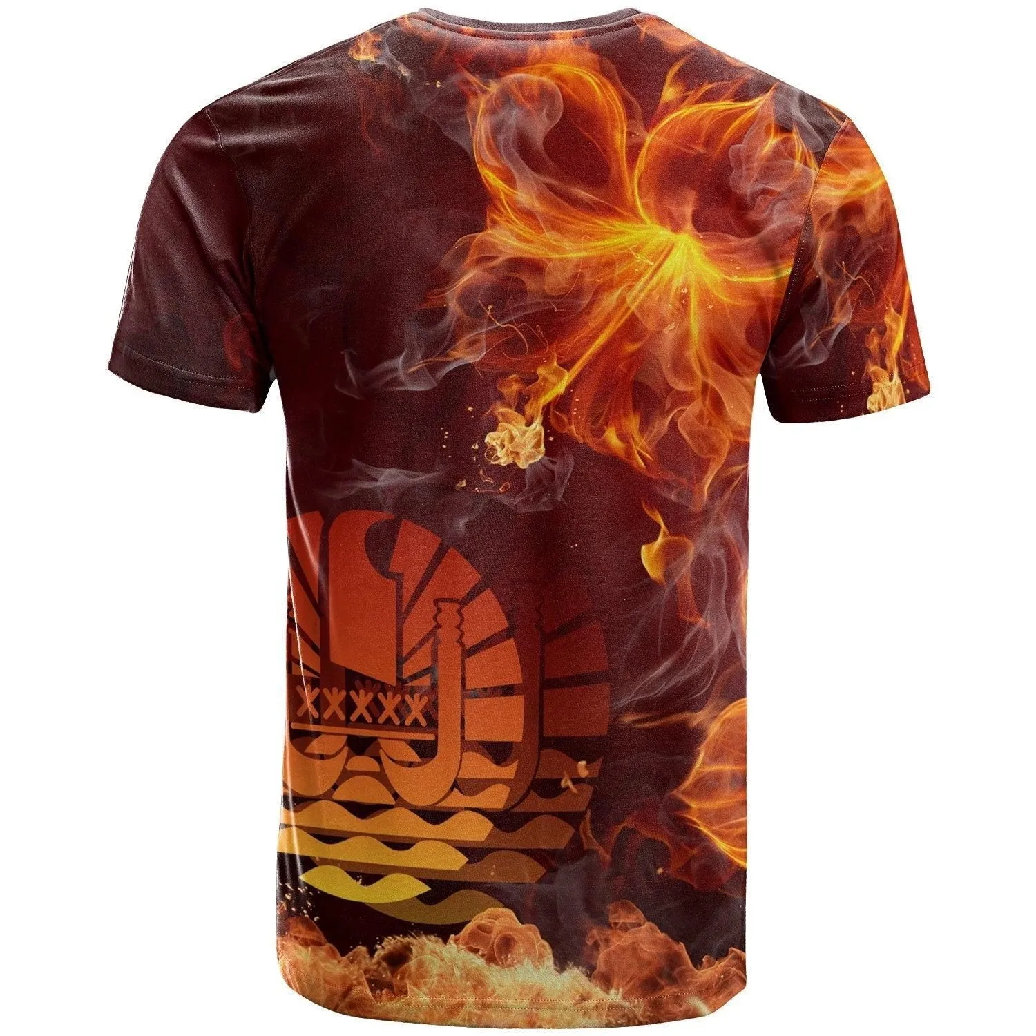 Tahiti Polynesian T shirt - Fire Hibiscus