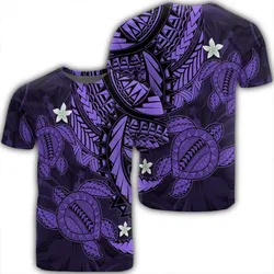 Hawaii Polynesian Turtle Hibiscus T-Shirt - Purple - AH