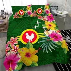 Vibe Hoodie American Samoa Bedding Set - ManuAtele Hibiscus Flag