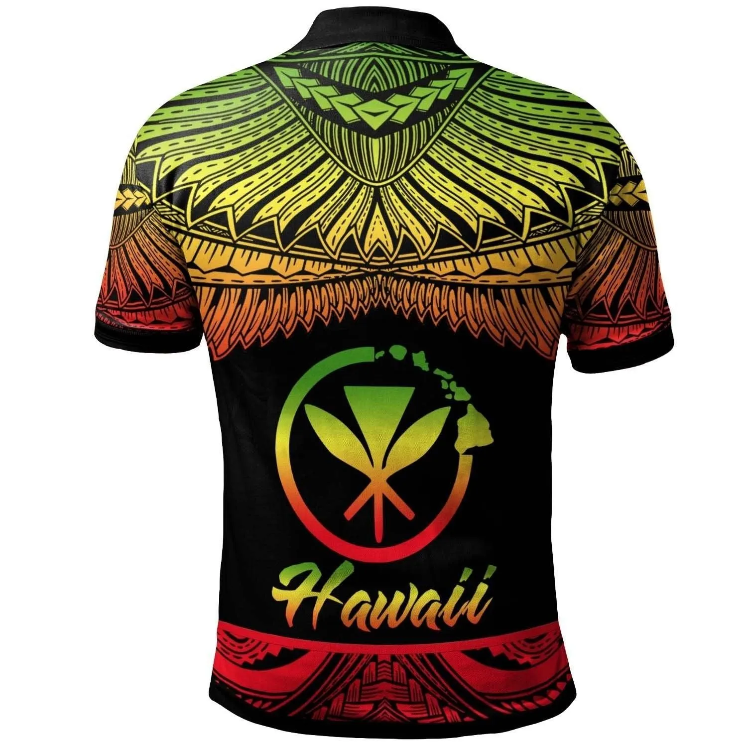 Hawaii Polynesian Custom Personalised Polo Shirt - Poly Tattoo Reggae Version