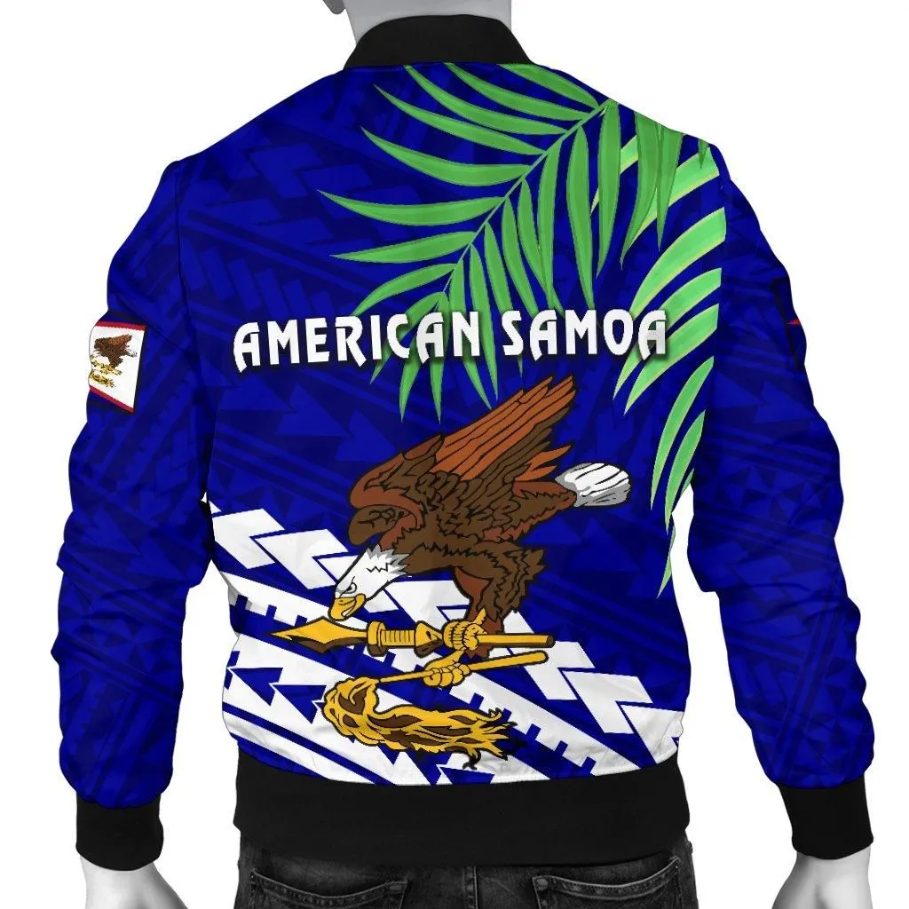 American Samoa Rugby Men Bomber Jacket Coconut Leaves - Talavalu