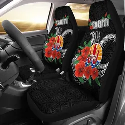 Alohawaii Accessories Car Seat Covers - Tahiti Polynesian - Hibiscus Coat of Arm Black - BN11
