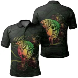 Hawaii Warrior Hibiscus Polynesian Polo Shirt - Flo Style