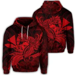 Alohawaii Hoodie - Hawaiian Map Hula Girl Hibiscus Kanaka Polynesian Hoodie - Red - AH - J4R