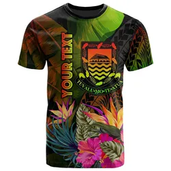 Tuvalu Polynesian Personalised T-Shirts -Hibiscus and Banana Leaves