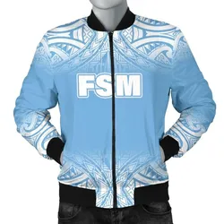 Alohawaii Jacket - Bomber Jacket Federated States of Micronesia - Fog Blue Style - BN09
