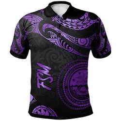Federated States Of Micronesia Polynesian Polo Shirt - Poly Tattoo Purple Version