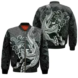 Polynesian Shark Tattoo Hawaii Tribal Bomber Jacket - LT12
