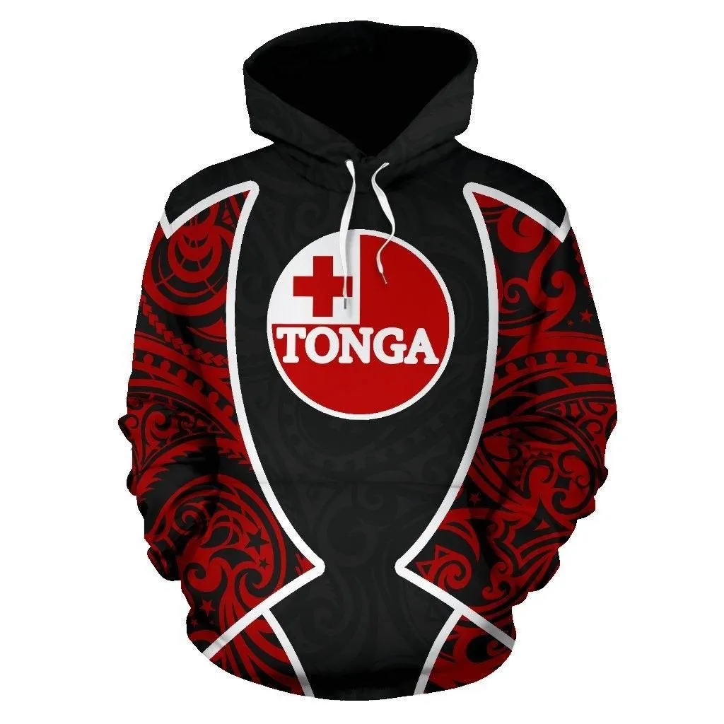 Tonga Hoodie - Tonga Flag Coat Of Arms Polynesian Tattoo Sport Style
