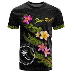 Chuuk Polynesian Custom Personalised T Shirt - Plumeria Tribal