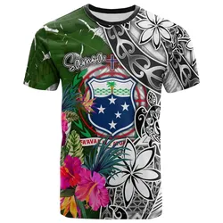 Samoa T-Shirt White - Turtle Plumeria Banana Leaf - BN11