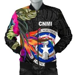 Northern Mariana Islands Mens Bomber Jacket - Saipan Hibiscus Polynesian Pattern