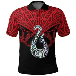 Polynesian Pride Polo Shirt - Maori Tattoo Polo Shirt Hei Matau AbaloRed