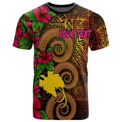 Papua New Guinea Polynesian Custom Personalised T-Shirt - Hibiscus Vintage - BN12