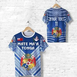 (Custom Personalised) Mate Maa Tonga Rugby T shirt Polynesian Creative Style, Custom Text and Number - Blue