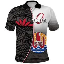 Tahiti Rugby Polo Shirt Impressive Version Black
