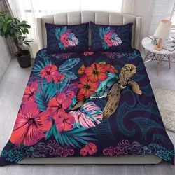 FamilyGater Home Set - Polynesian Turtle Hibiscus Bedding Set AH JH