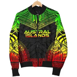 Austral Islands Polynesian Chief Mens Bomber Jacket - Reggae Version