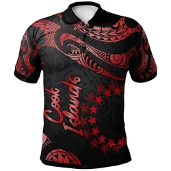 Cook Islands Polynesian Polo Shirt - Poly Tattoo Red Version