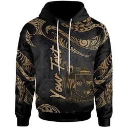 Fiji Polynesian Custom Personalised Hoodie - Poly Tattoo Gold Version