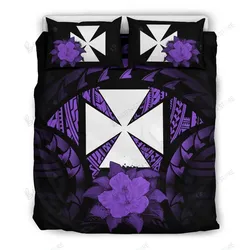 Wallis And Futuna Purple Hibiscus Bedding Set Bedroom Decor