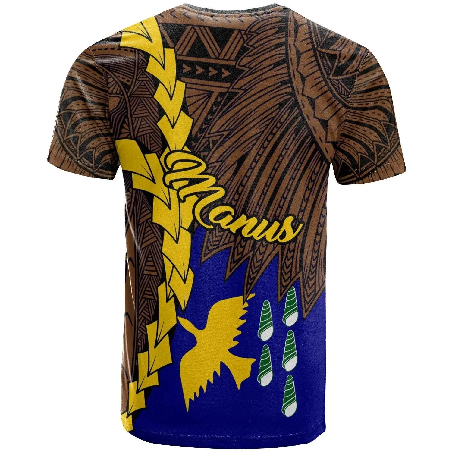 Papua New Guinea Manus Province Polynesian T-Shirt - Tribal Wave Tattoo - BN12