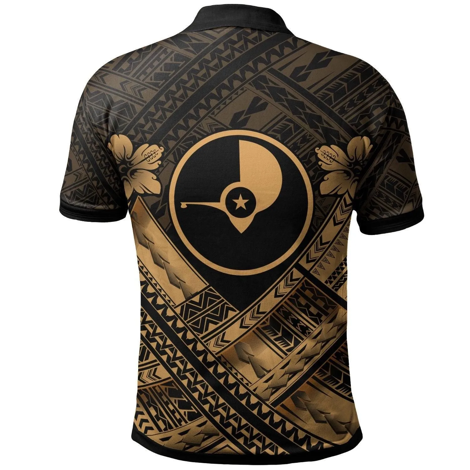 Yap Polynesian Polo Shirt - Yap Gold Seal Camisole Hibiscus Style