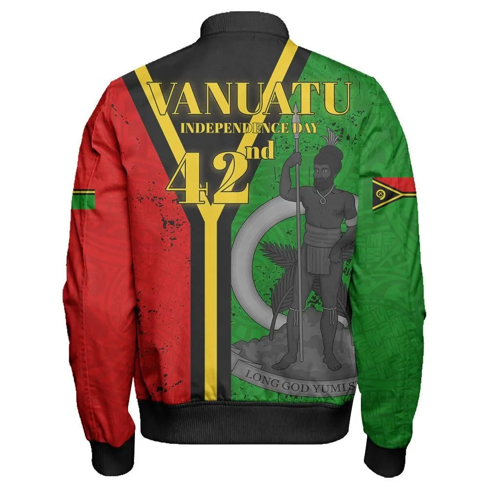 Vanuatu Independence 42nd Sleeve Zip Bomber Jacket T09