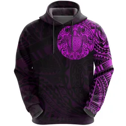 Turtle Tattoo Hoodie Polynesian - Pink A7